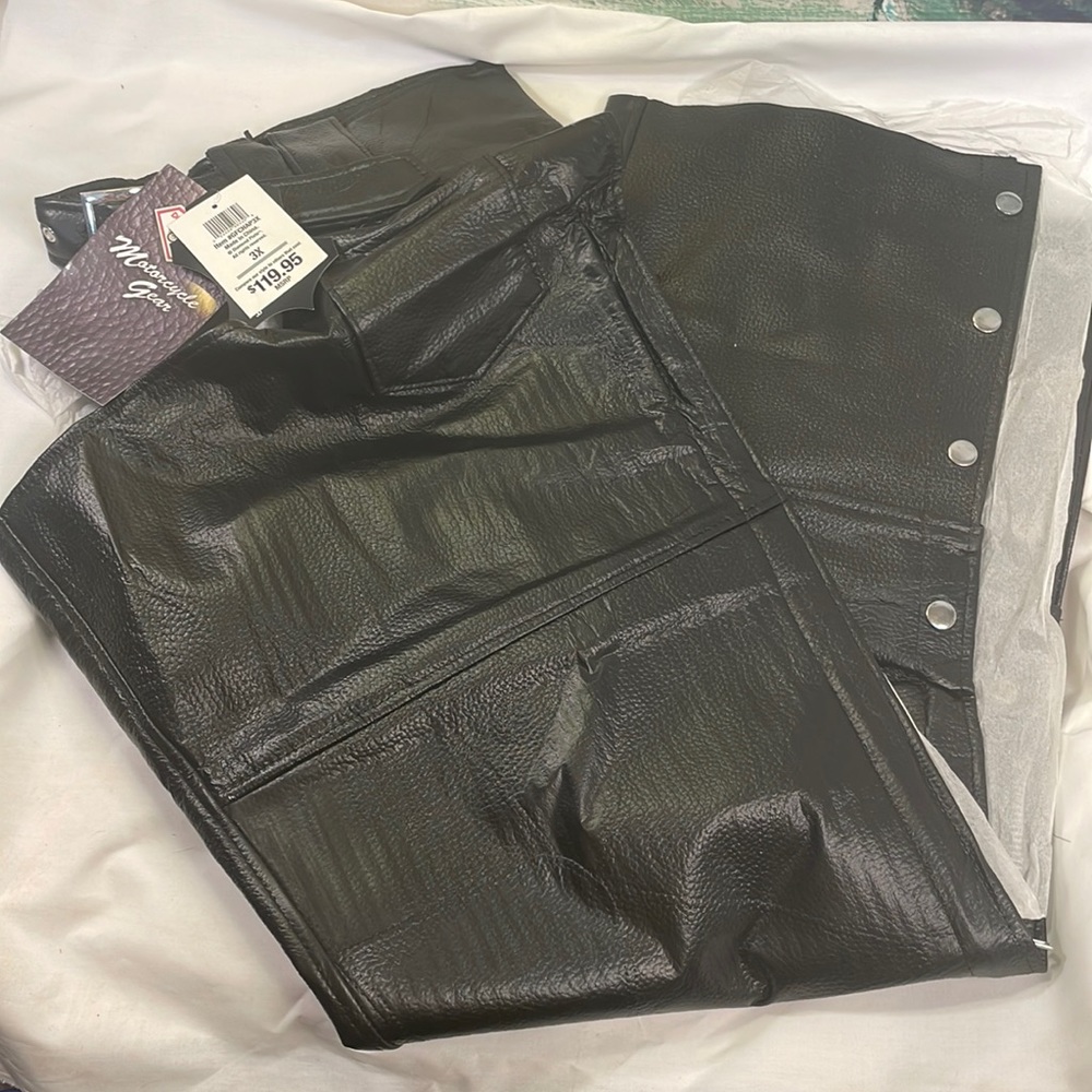 Leather motorcycle, chaps